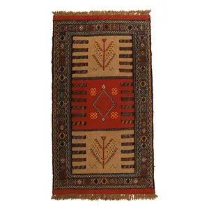 گلیم دستبافت دومتری طرح سفره کردی کد 1404104