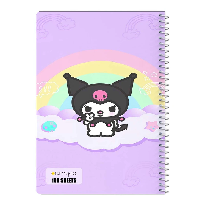 دفتر مشق 100 برگ سیمی کارنیکا طرح مای ملودی و کورومی My Melody & Kuromi کد 43951