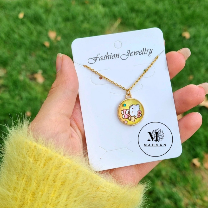 گردنبند دخترانه مدل ست دوستی کیتی بسته 2 عددی
