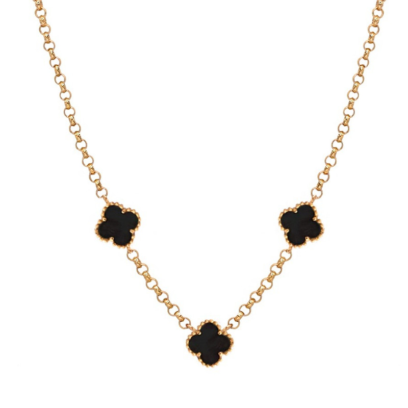 گردنبند طلا 18 عیار زنانه الی گالری مدل ونکلیف و سنگ رولو