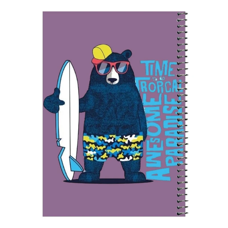 دفتر مشق 80 برگ اس جی مدل خرس اسکی    