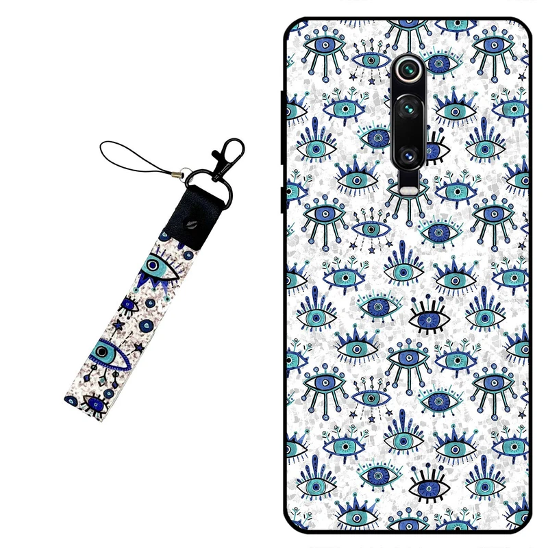 کاور مگافون طرح چشم نظر مدل 6464 مناسب برای گوشی موبایل شیائومی Redmi K20 / K20 Pro به همراه بند مچی 