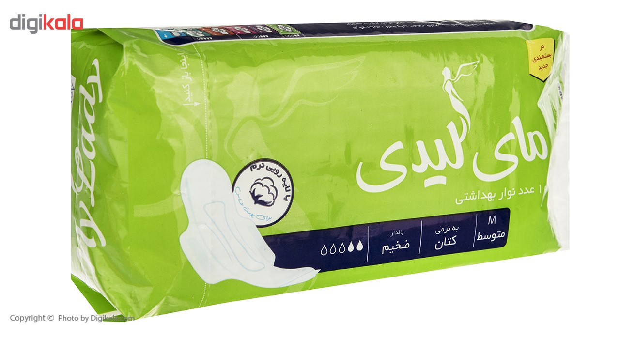 نوار بهداشتی مای لیدی مدل Cotton Feel Medium بسته 10 عددی