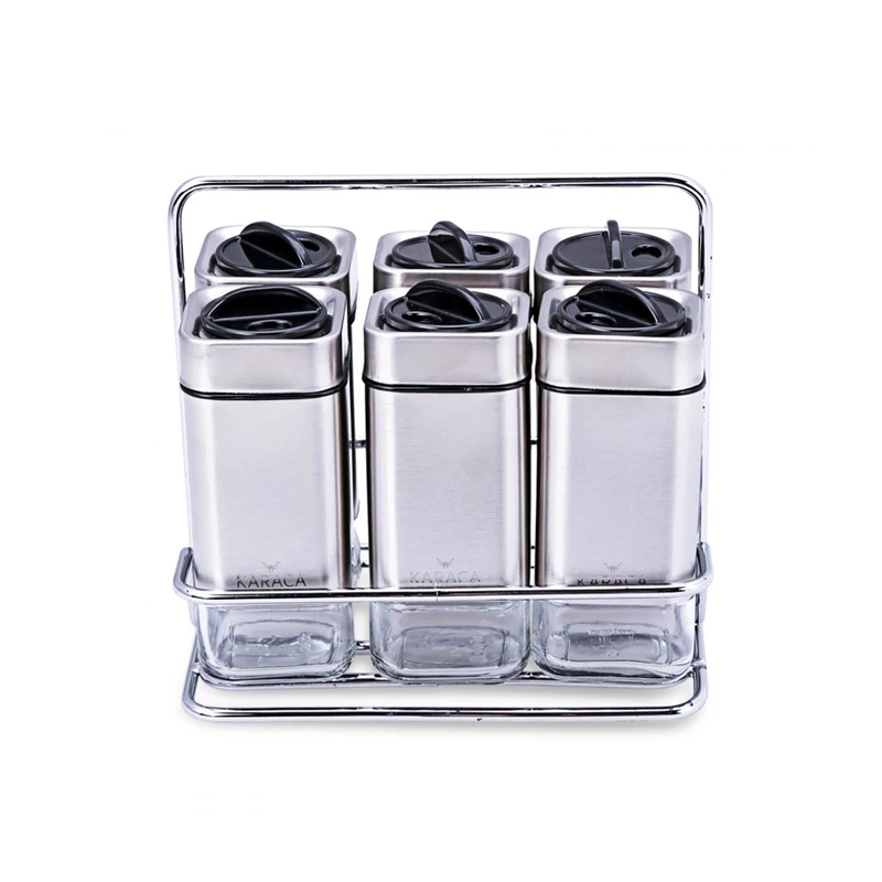جای ادویه 6 عددی کاراجا مدل Avangart  Metal