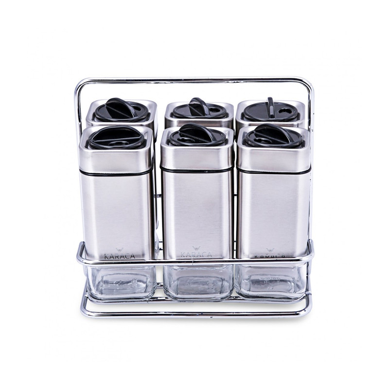 جای ادویه 6 عددی کاراجا مدل Avangart  Metal