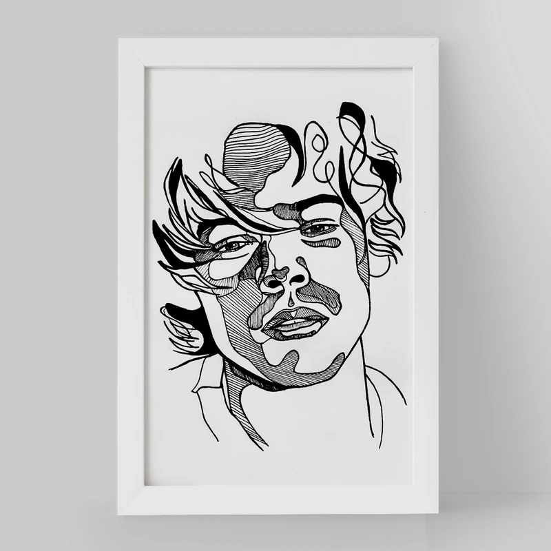 تابلو خندالو مدل هری استایلز گروه موسیقی وان دایرکشن One Direction کد 18969