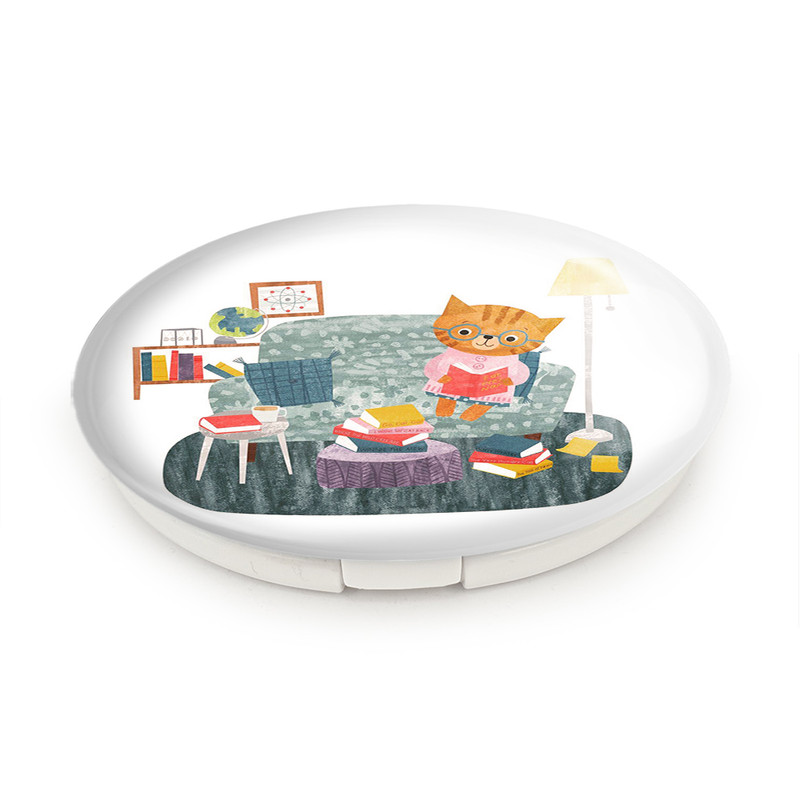 آینه جیبی خندالو طرح گربه مدل تاشو کد 5217