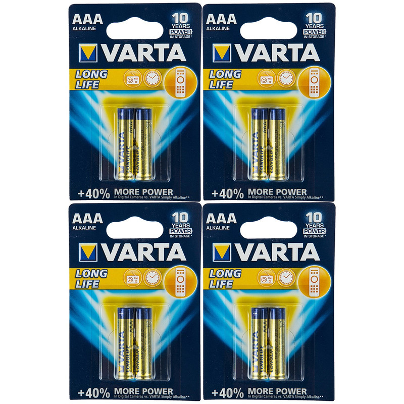 باتری نیم قلمی وارتا مدل LongLife Alkaline بسته 8 عددی