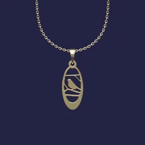 گردنبند طلا 18 عیار زنانه مدوپد مدل گنجشک کد Y2-1-1010