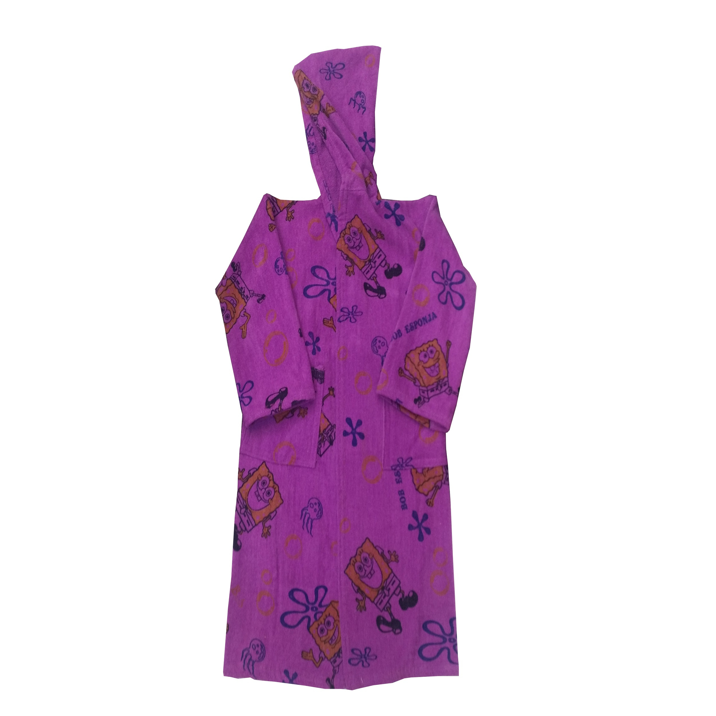 حوله پالتویی کودک طرح باب اسفنجی سایز 100