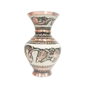 گلدان مسی میناکاری گوهرچین کد 2357