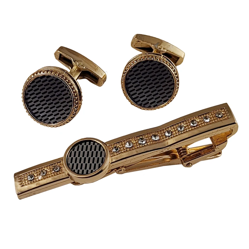 ست دکمه سردست و گیره کراوات مردانه مدل 551