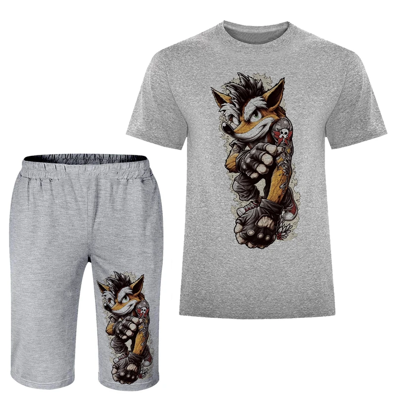 ست تی شرت و شلوارک مردانه مدل روباه کد A135