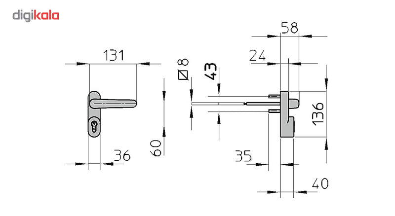 دستگیره فرار تخت ویرو مدل 1170