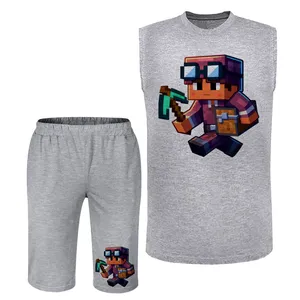 ست تاپ و شلوارک مردانه مدل ماینکرفت کد A390