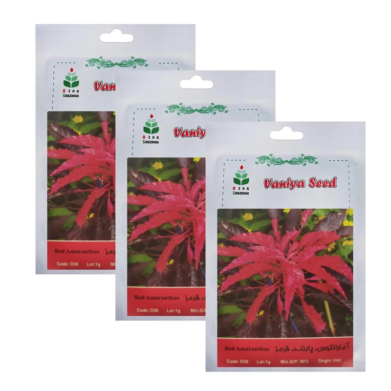 بذر آمارانتوس پابلند قرمز آذر سبزینه مدل O301 بسته 3 عددی