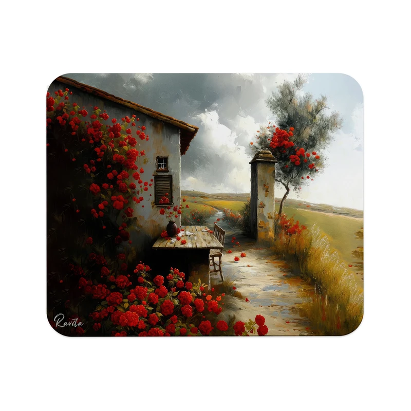 ماوس پد راویتا مدل نقاشی خانه ای در مزرعه کد 3593 سایز 24*19 سانتی متر