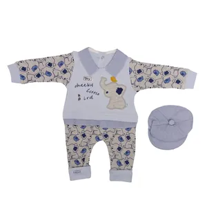 ست سرهمی و کلاه نوزادی طرح فیل