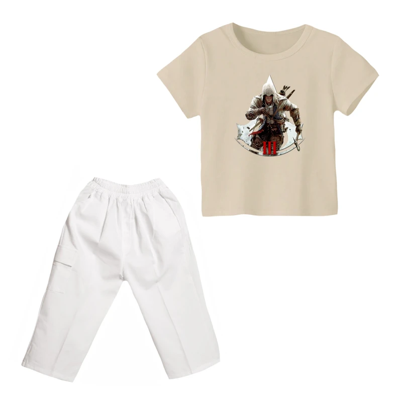 ست تی شرت و شلوارک پسرانه مدل اساسینز کرید کد ۱