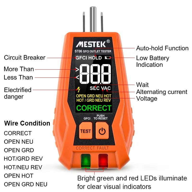 تستر سوکت دیجیتال مستک مدل ST06