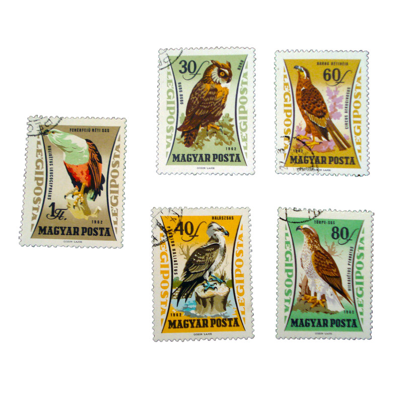 تمبر یادگاری طرح طبیعت مدل پرنده کد bird-502 مجموعه 5 عددی