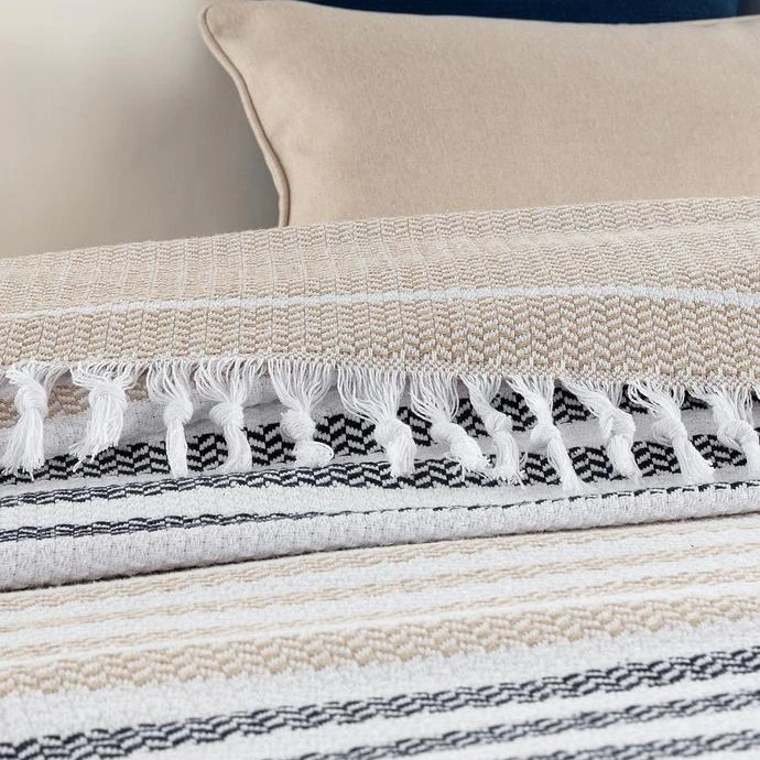 روتختی مادام کوکو مدل Sherly Bej Lacivert یک نفره سایز 220×160 سانتی متر