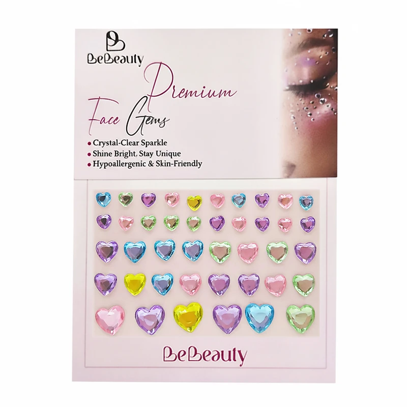 نگین صورت بی‌بیوتی مدل  قلبی بسته 42 عددی