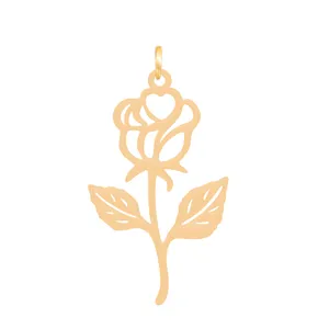 آویز گردنبند طلا 18 عیار زنانه باراد زر مدل رز BZ159