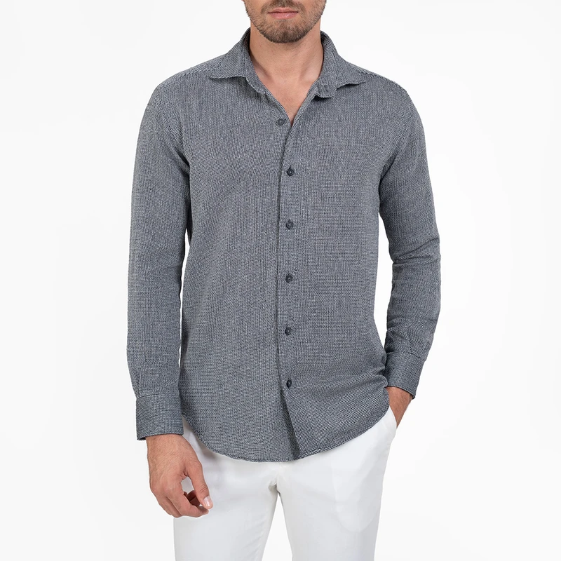 پیراهن آستین بلند یقه کراواتی مردانه ام کی مدل 1915