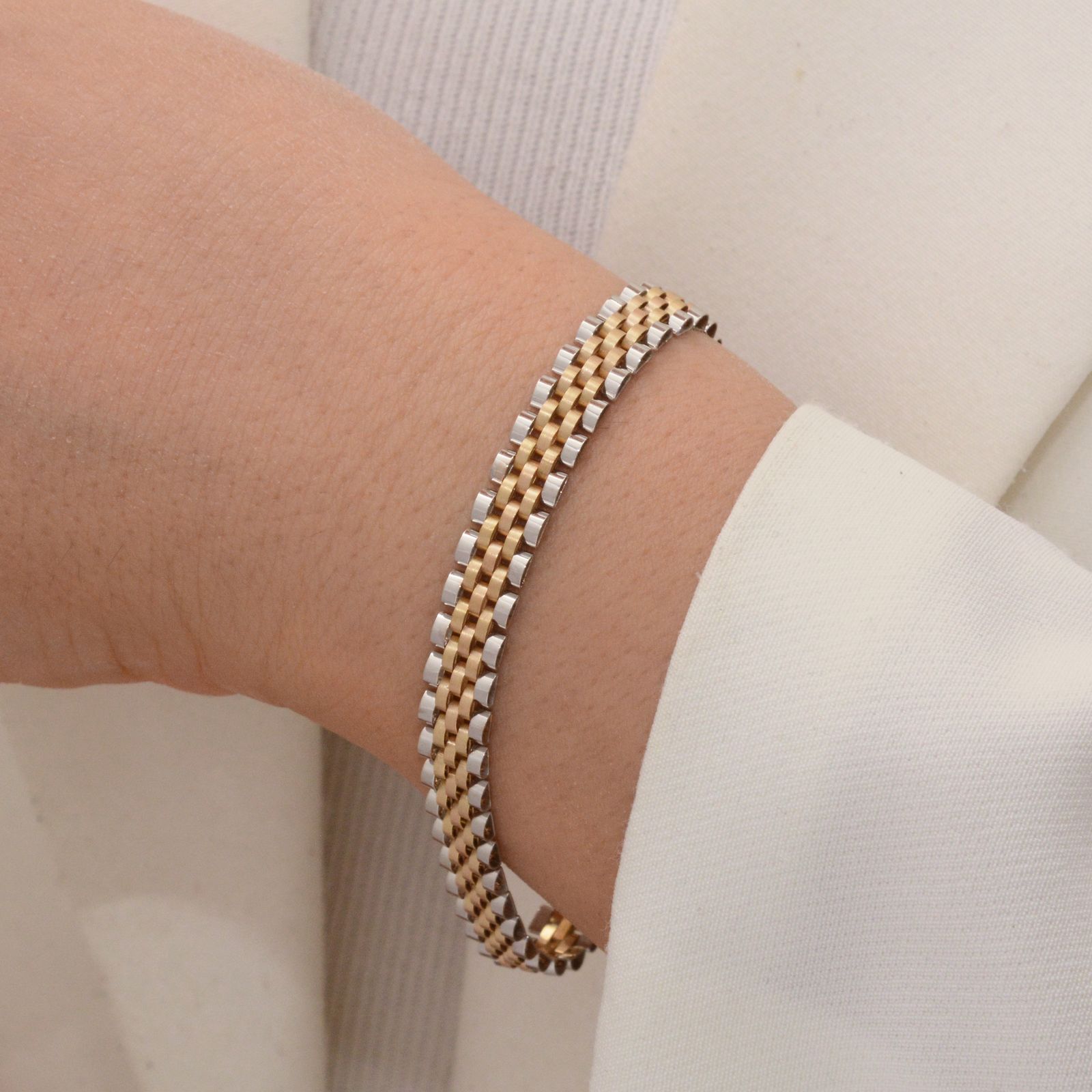 دستبند طلا 18 عیار زنانه طلای مستجابی مدل پارادایس کد SZ18 -  - 2
