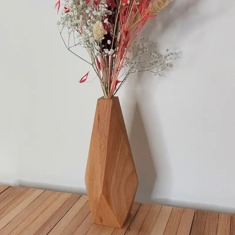 گلدان چوبی مدل چندوجهی کد GT20