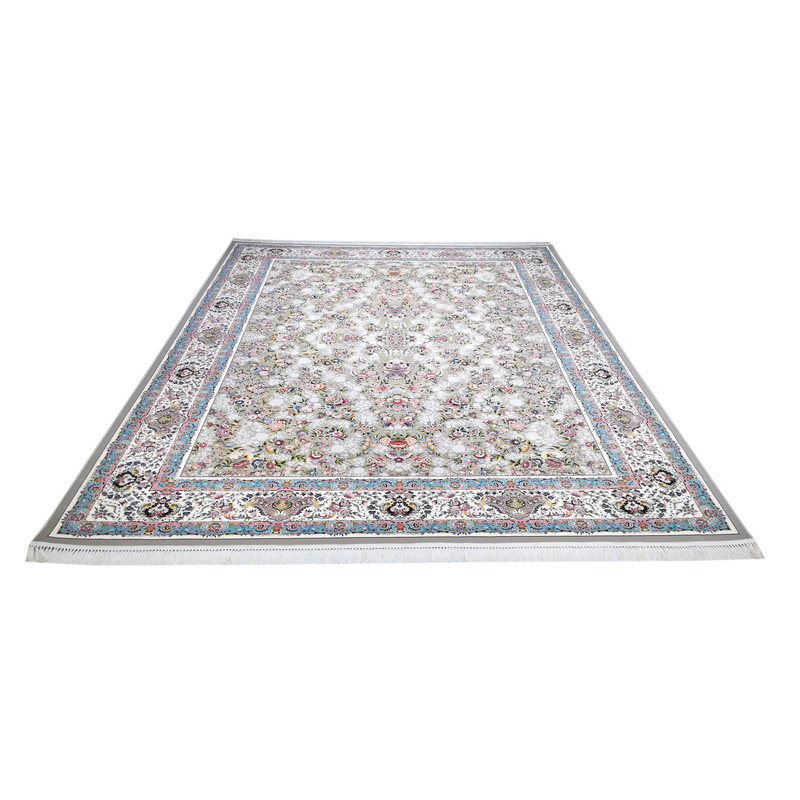 فرش ماشینی فرش مارکت تریتا مدل باغ گل کد fm1200 60 زمینه فیلی 