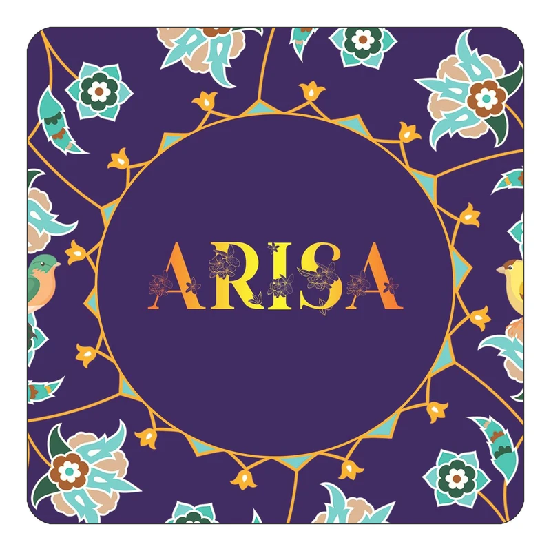 مگنت کاکتی طرح اسم آریسا arisa مدل گل و بلبل کد mg11527