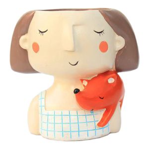 نقد و بررسی گلدان دکوگل طرح دخترک و روباه مدل DG022 توسط خریداران