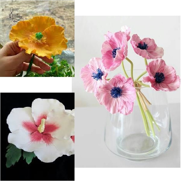 سیلیکون قالب گیری به گز مدل گل ختمی مجموعه 6عددی