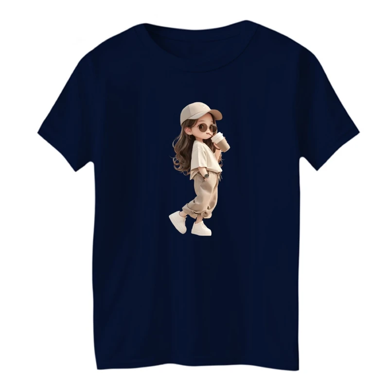 تی شرت آستین کوتاه بچگانه مدل دخترک اسپرت