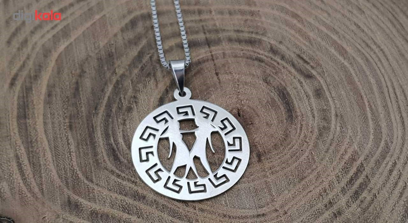 گردنبند نقره ترمه مدل ماه تولد خرداد