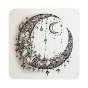 زیر لیوانی کاکتی طرح ماه و ستاره مدل mp53067