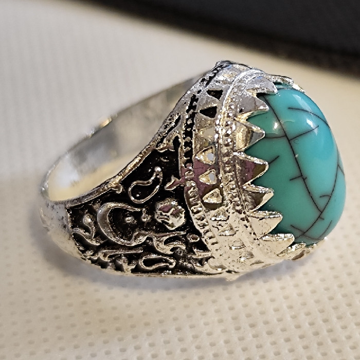 انگشتر مردانه مدل سنگ فیروزه کد Firoozeh72