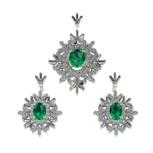 نیم ست طلا عیار 18 اونیکست مدل Emerald 1532/66