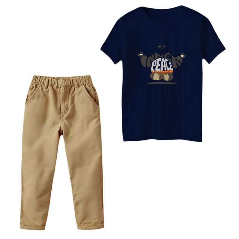 ست تی‌شرت و شلوار دخترانه مدل پاندا کنگفوکار