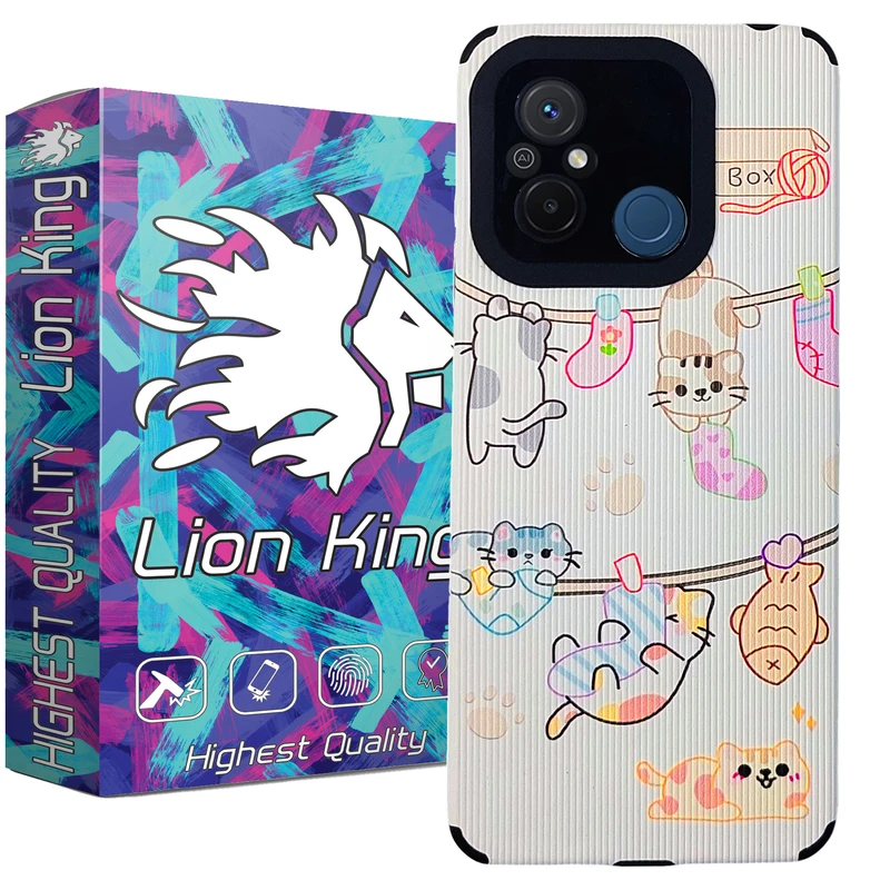کاور لاین کینگ مدل گربه و جوراب مناسب برای گوشی موبایل شیائومی Redmi 12C / Poco C55