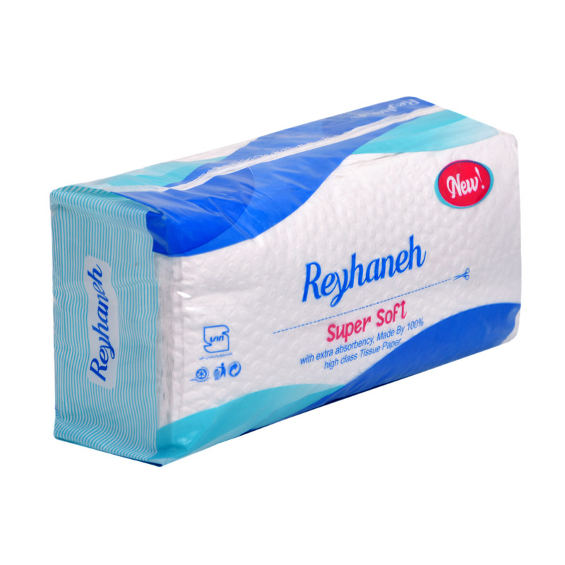 دستمال کاغذی 100 برگ دو لایه ریحانه مدل اقتصادی