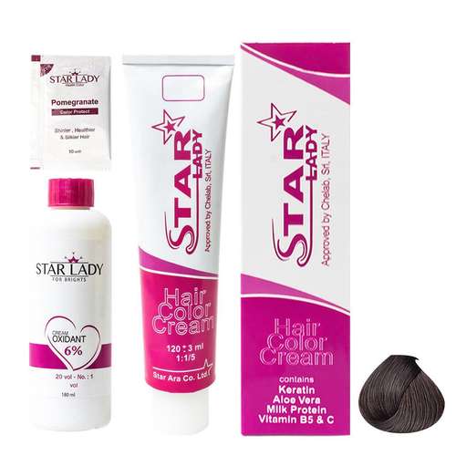 کیت رنگ موی استارلیدی سری Natrual مدل Dark Brown شماره 3.0