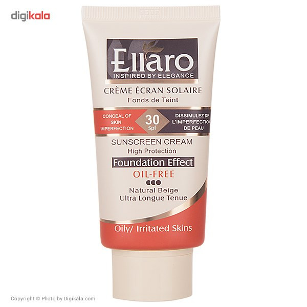 کرم ضد آفتاب رنگی الارو سری Foundation Effect SPF30 مدل High Protection مناسب پوست های چرب حجم 40 میلی‌لیتر