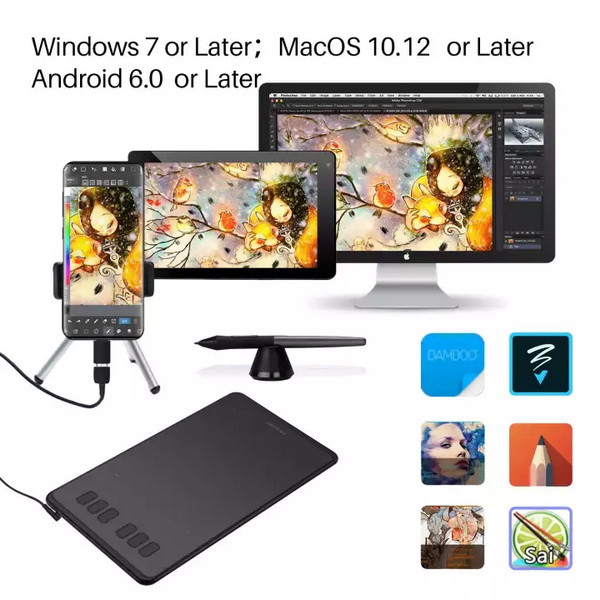 تبلت گرافیکی هوئیون مدل H640P به همراه قلم نوری