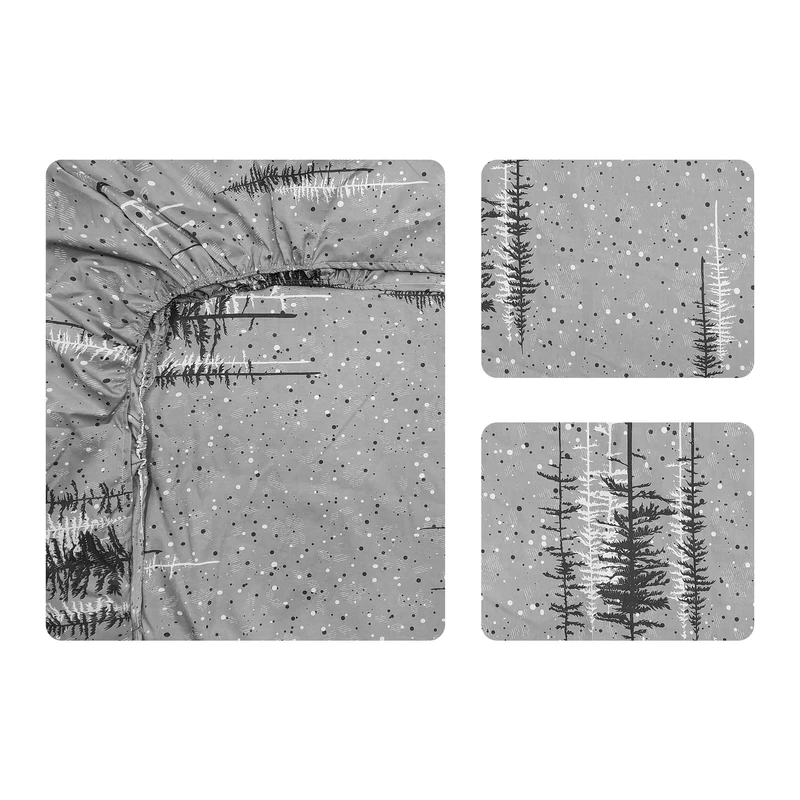 سرویس ملحفه آدنو مدل Pine کد IR165 دونفره 3 تکه