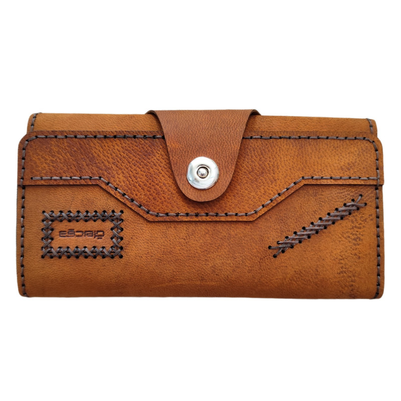 کیف پول چرم دقت مدل چرم طبیعی بزی سه لتی کد Sch-w35