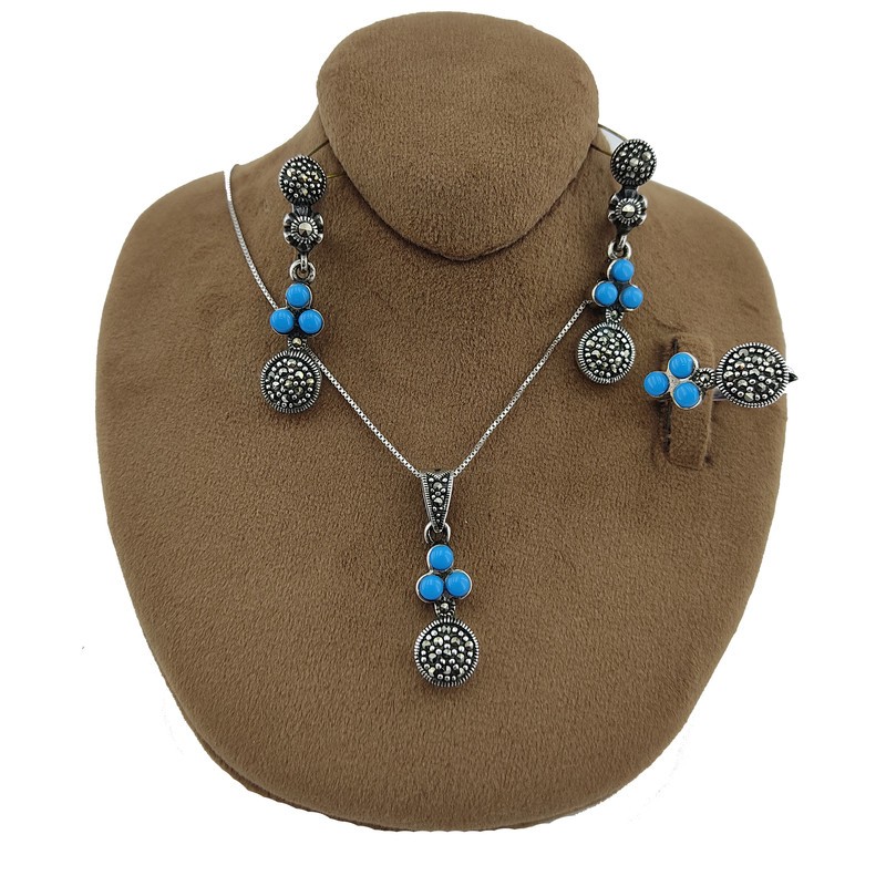 نیم ست نقره زنانه مدل 0206 نیم ست نقره زنانه مدل 0206