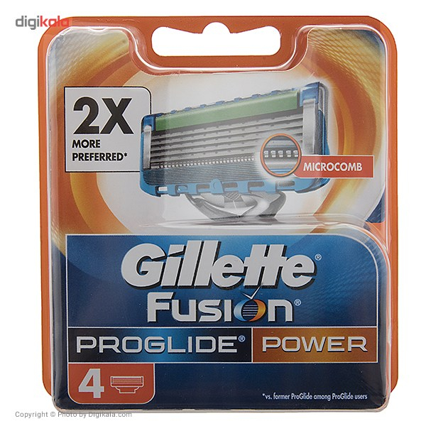 تیغ یدک ژیلت مدل Fusion Proglide Power بسته 4 عددی